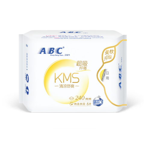 ABC K11 卫生巾纤薄棉柔240mm日用8片（含KMS）-包