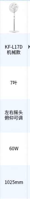康佳 KF-L17D 电风扇升级款-个