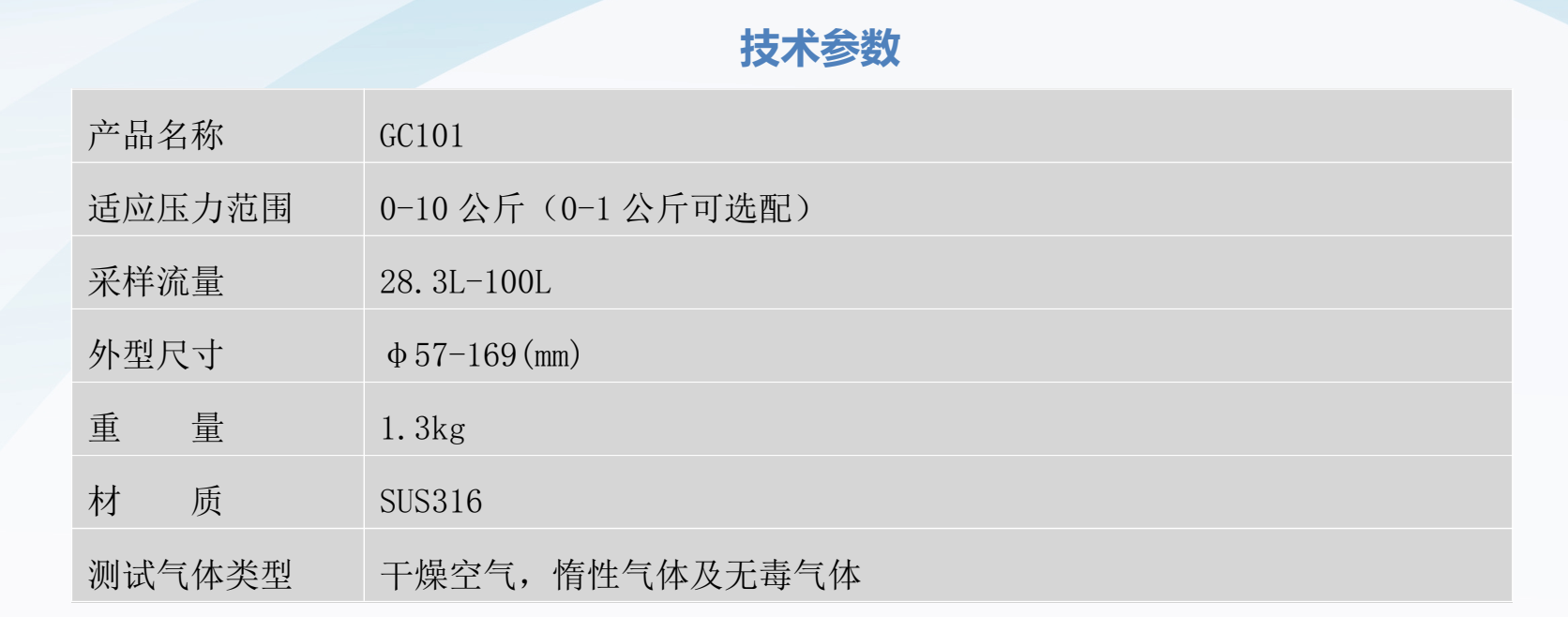 诺达 GC-101 压缩空气采集器-Φ35×157