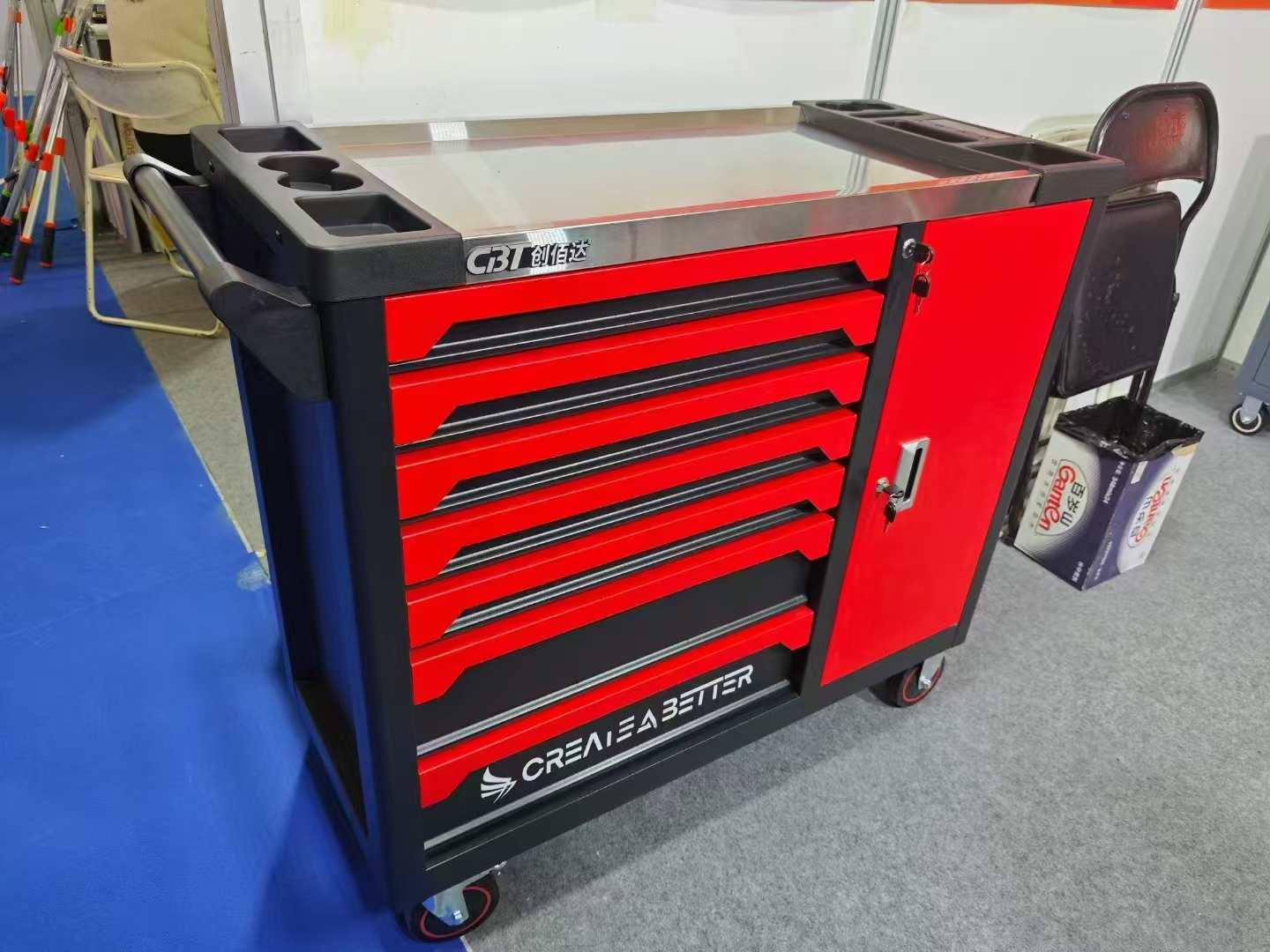 创佰达 七抽工具车 1030*460*960单开门5寸轮--