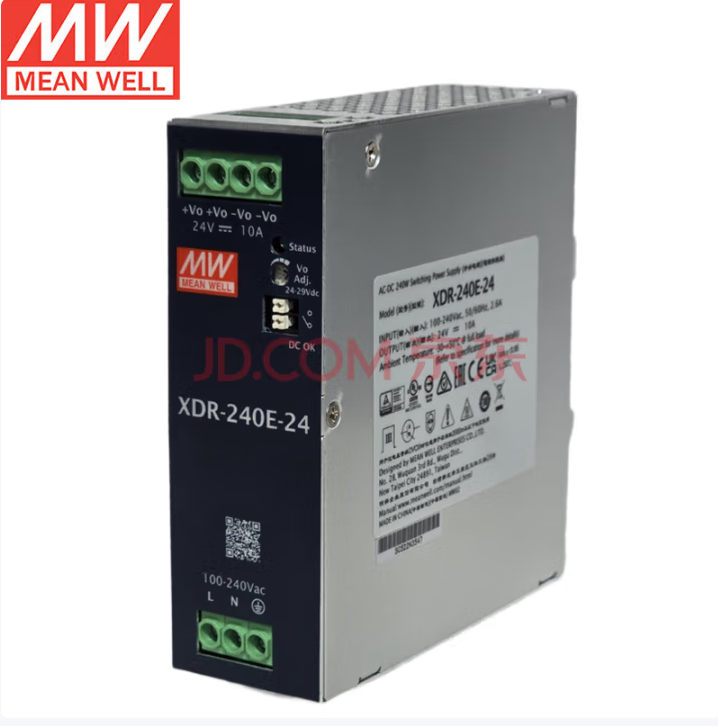  明纬 XDR-240E-24 开关电源导轨安装电源-个
