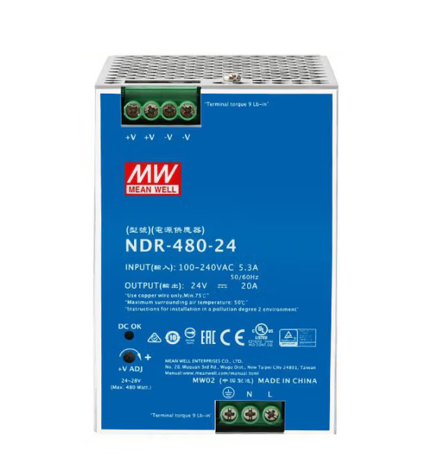 明纬 XDR-480E-24 导轨开关电源-个