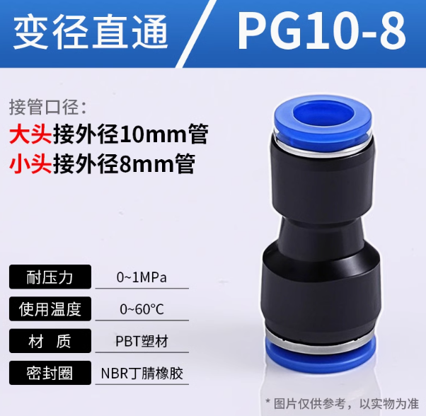 欧米特 PG10-8 变径直通快插接头-0.87