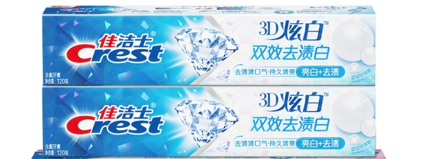 佳洁士 3D炫白双效去渍（亮白+去渍） 牙膏-120g