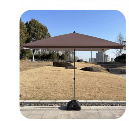 遥蜜 遮阳伞户外摆摊太阳伞 咖啡3.0*3.0 +底座（升级6骨）-个