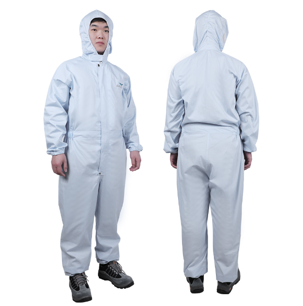 君御 YH-L2-12 益海嘉里定制防静电连体工作服 浅蓝色 绣字 包装油车间-S