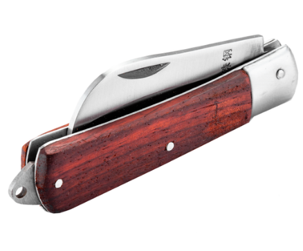 世达工具 03110 弯刃木柄电工刀70MM-电工刀