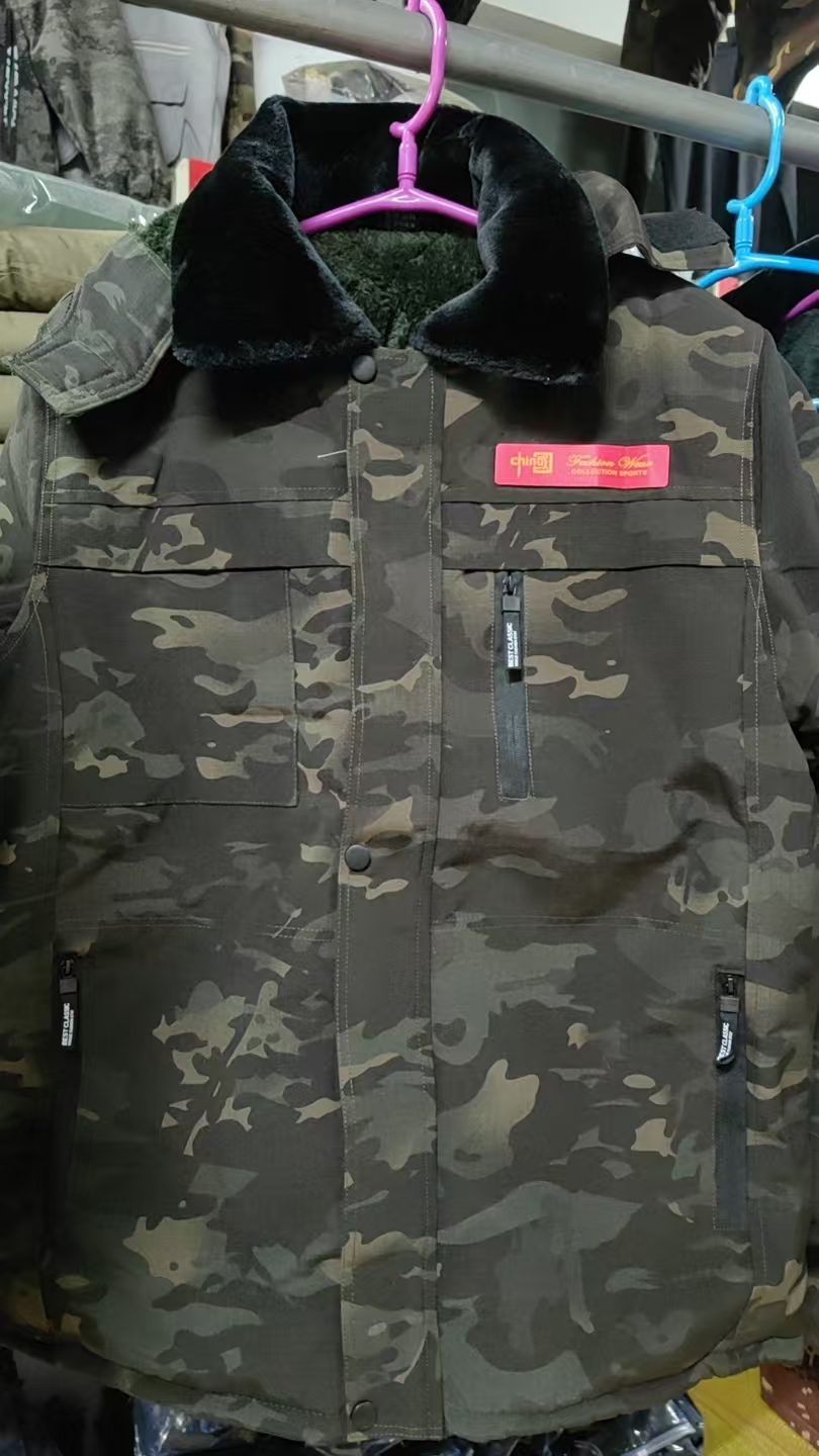 君御 迷彩短款大衣 棉服棉衣 绿色-S