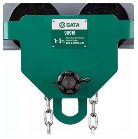 世达工具 98919 重型手拉单轨小车5公吨3米-绿色