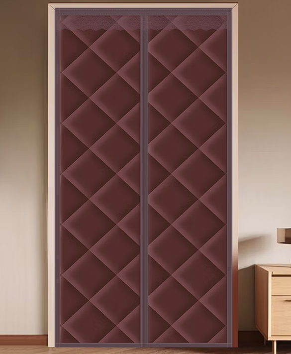 迪茵 棉门帘冬季保暖加厚挡风防寒磁吸保温隔断帘 100*210cm（牛津布咖啡）魔术贴安装-门帘