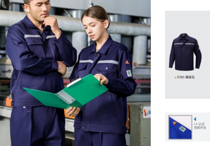 君御 F201 全棉防静电厚纱卡网格 工作服套装-S