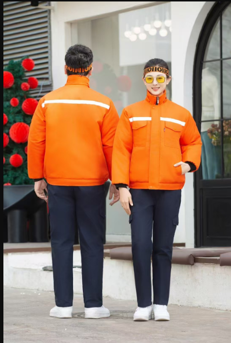 君御 秋冬棉服上衣带反光条 橙色-160