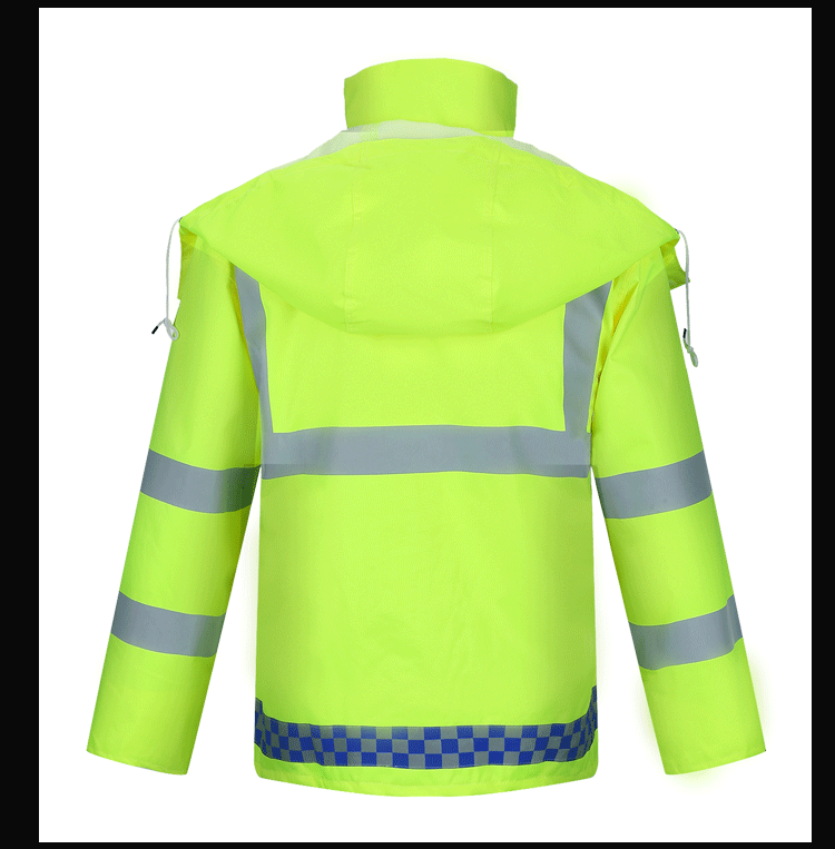 SAFEMAN君御 N211-3A 带反光条雨衣执勤雨衣套装 (定制荧光绿) S码-S