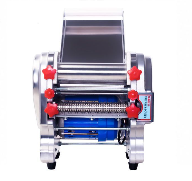 百劳汇 不锈钢电动压面机家用小型商用电动面条机全自动擀面揉面饺子皮机 豪华不锈钢款160型370瓦一刀两用-台