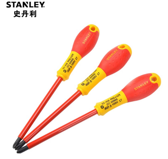 史丹利 65-416-14 双色柄十字绝缘螺丝批 PH2x125mm-十字形