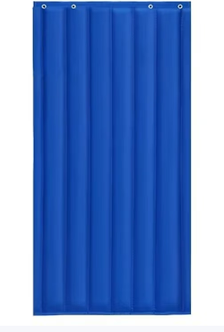 鸣固 保暖棉门帘蓝色 1.5*2.2m无窗口-个