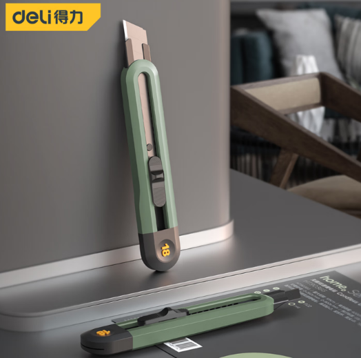 得力工具 HT4018L home系列美工刀18mm(绿)(把)-18mm