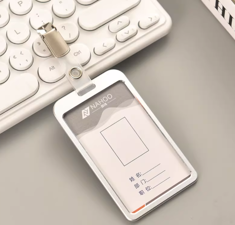 那鸿 铝合金牌金属证件卡套 银色竖款翻盖证件夹-110kV