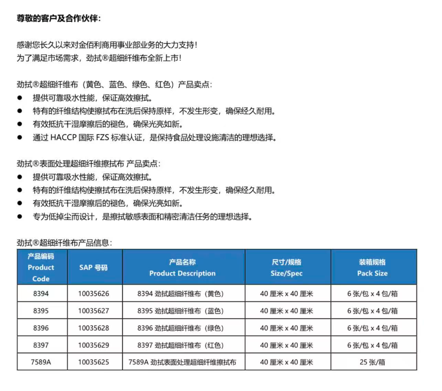 金佰利 8395 劲拭超细纤维布6张/包-蓝色