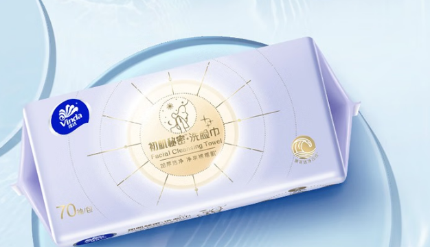 维达 初肌秘密擦脸巾加厚干湿两用绵柔巾 70抽/包-包