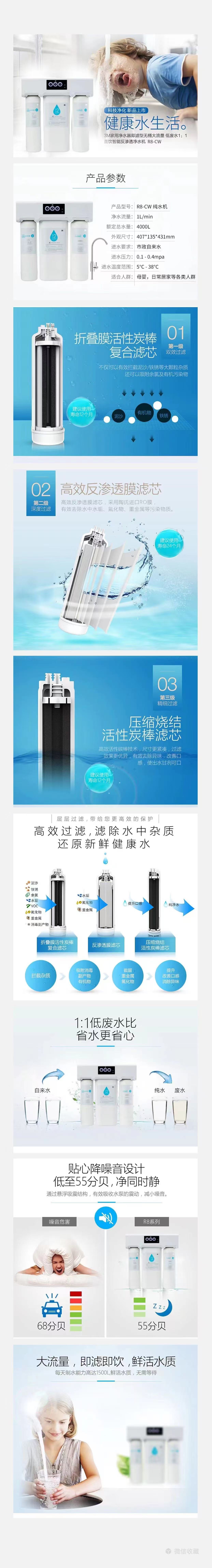 3M R8-CW-SH 型反渗透纯水机-白色