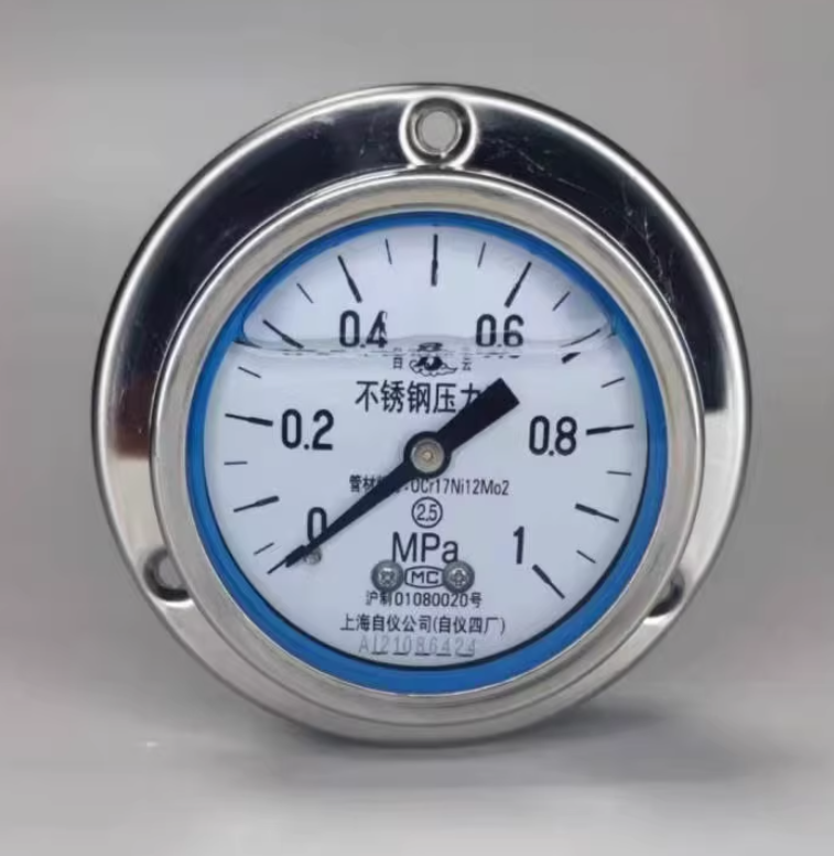 上自仪 Y-63BF 不锈钢耐震压力表 2.5级-0-40MPa