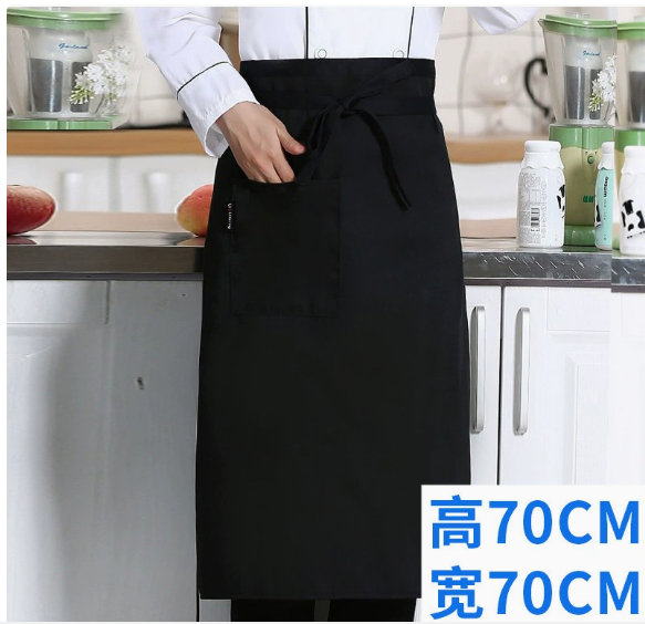 君御  方形厨师围裙 黑色 （70*70）-均码
