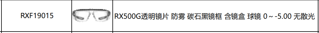 霍尼韦尔 RXF19015 矫视眼镜-透明防雾