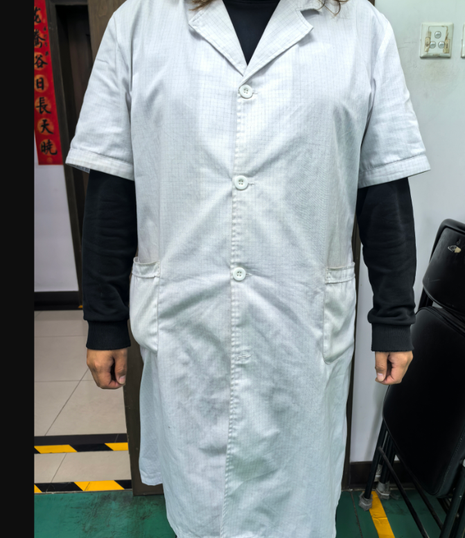 君御 1891 防静电大褂  带纽扣 白色 格子-6XL