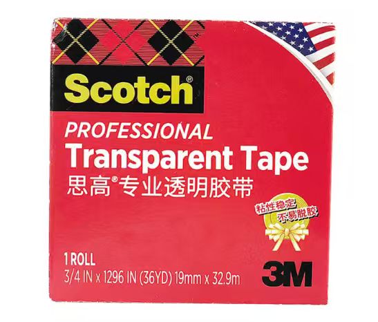 3M 600P-H33 思高专业透明胶带-12.7 MM*33M