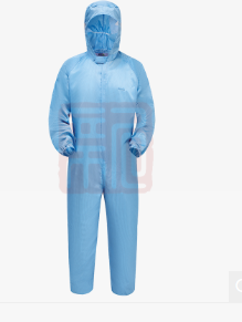 君御  1896防静电连体服带耳网 蓝色（定制款）-4XL