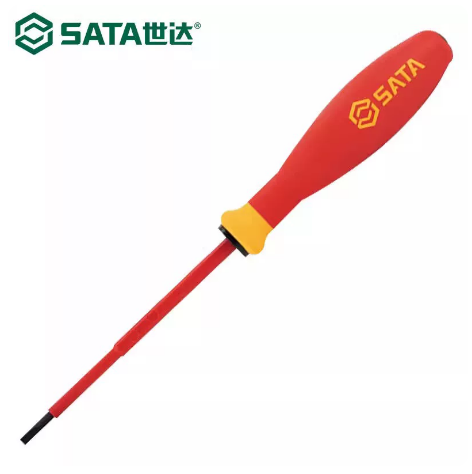 世达工具 61310 G系列三色柄一字绝缘螺丝批3.5×100MM-一字型