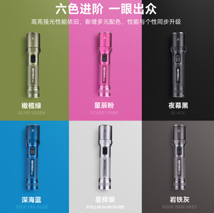 纳丽德 P81 战术手电筒户外强光防身手电一键爆闪勤务巡逻手电筒-把
