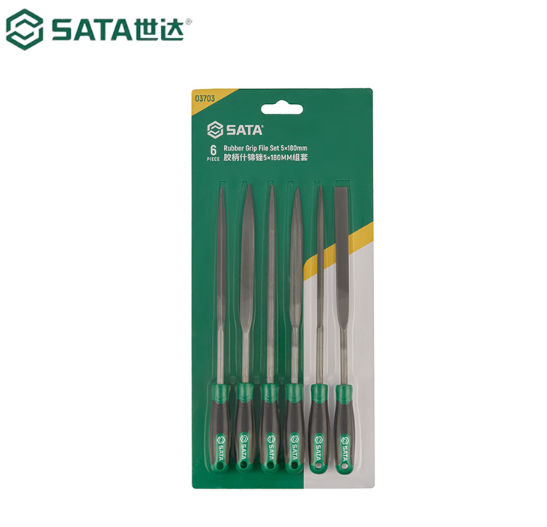 世达工具 03703 6件胶柄什锦锉5×180MM组套-套