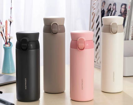 乐扣乐扣 LHC3240S601  弹跳保温杯可定制logo450ml                             -白色