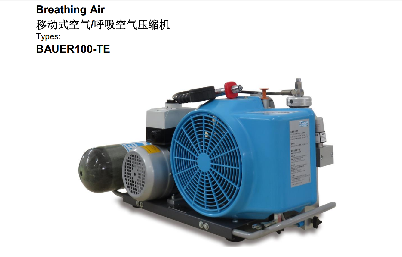 宝华  BAUER100-TE 空气压缩机（380v）-100升/分钟