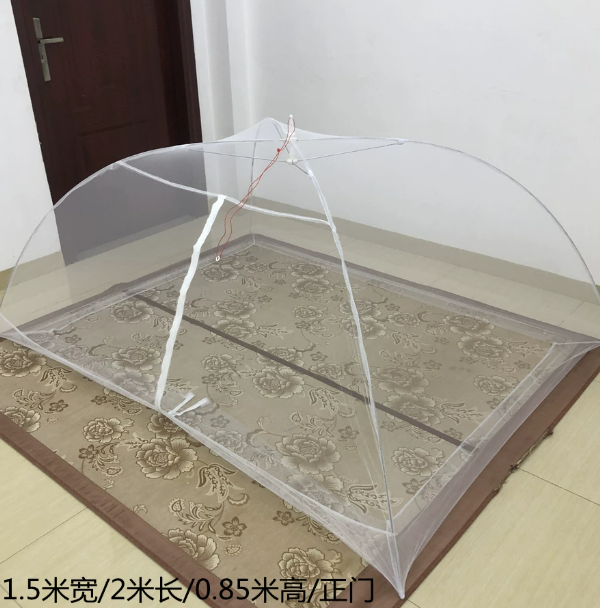 鸿和 免安装无底大人蚊帐罩单人 白色1.5m*2m*0.85m正门-套