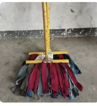 国产普通 宽布条木把拖把 随机颜色-把