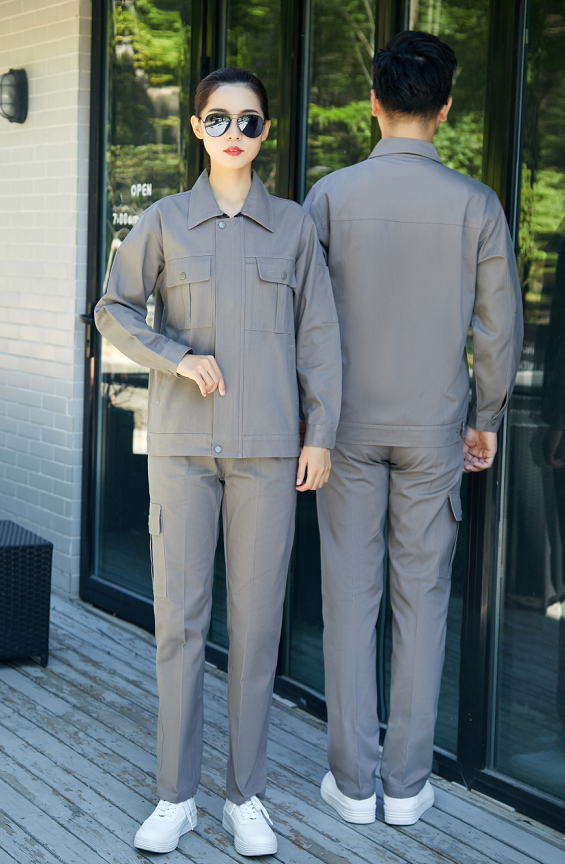 君御 CA-纯棉W5103 春秋双层工作服 灰色-L