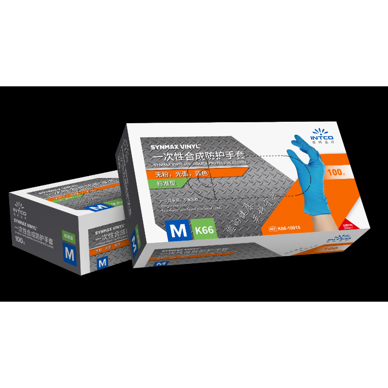 英科医疗 K66-1001* 一次性合成防护手套 蓝色 (5g）F8400F-31