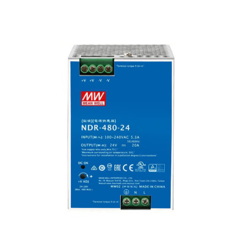 明纬 XDR-480E-24 导轨开关电源