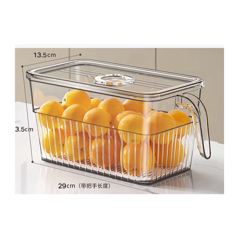 佳帮手 冰箱专用收纳盒食品级 冰箱蔬菜鸡蛋密封保鲜盒厨房冷冻整理储物大容量中号（两只装）防串味