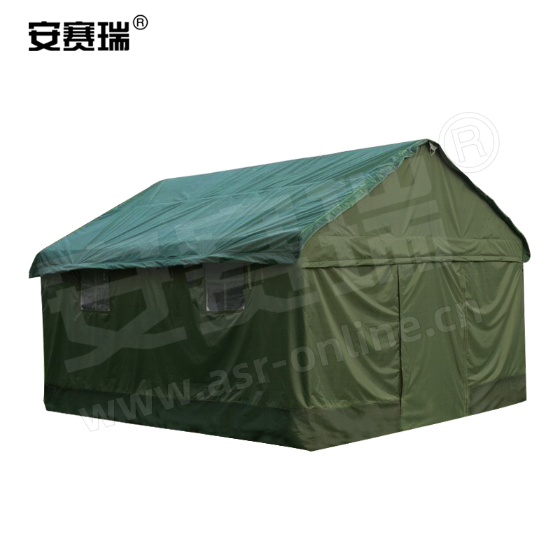 安赛瑞 救灾帐篷 三层加厚帆布 大型工地施工帐篷保暖防雨雪 工程救灾户外军绿棉帐篷 L2型 3×4米 26040
