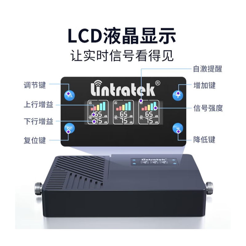 林创 工程级手机信号放大器大功率三网通别墅山区地下室移动联通电信4G5G上网通话手机信号增强器 100米/6个吸顶
