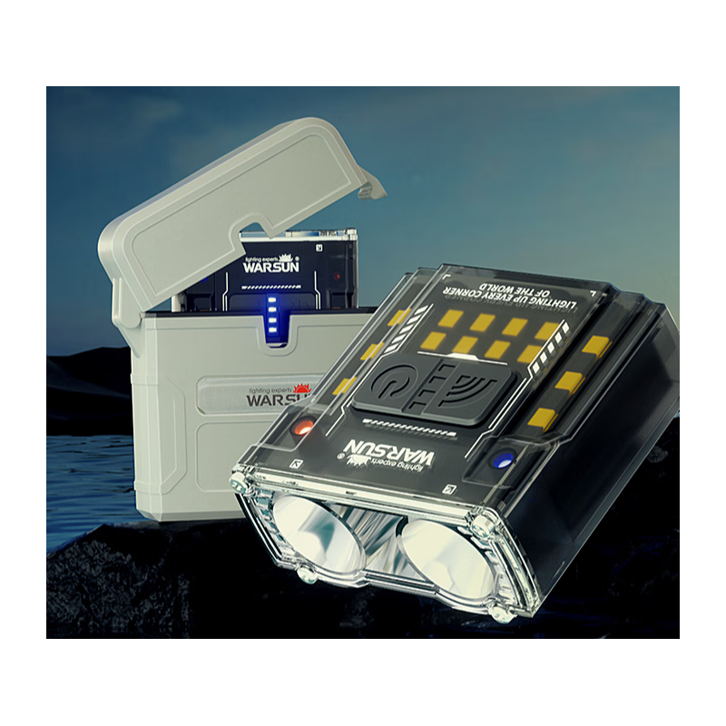 沃尔森 G7 头灯帽夹灯夜钓感应钓鱼强光充电超亮超长续航超轻（咖色）