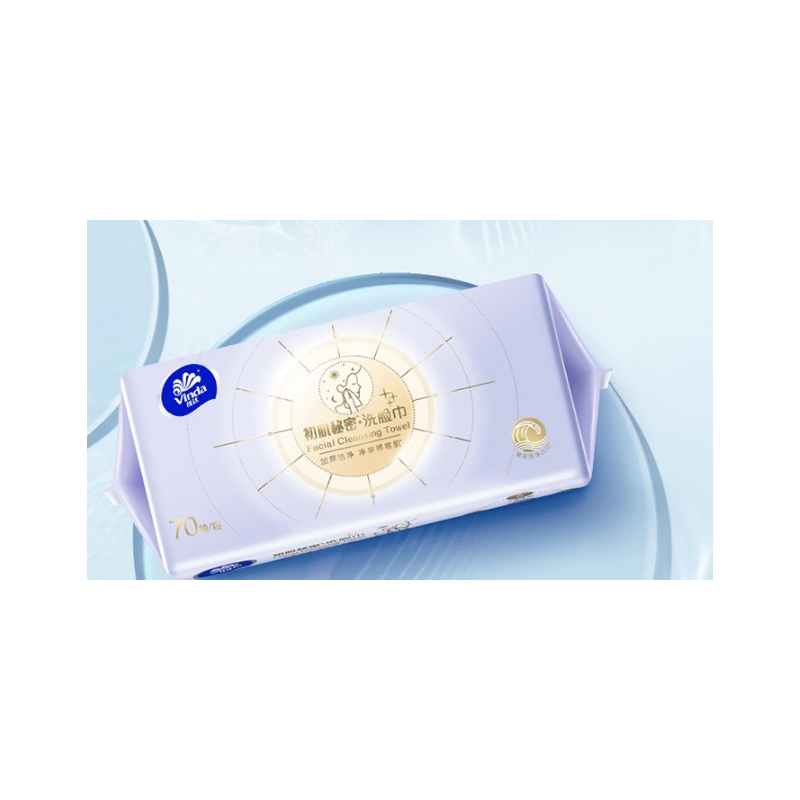 维达 初肌秘密擦脸巾加厚干湿两用绵柔巾 70抽/包