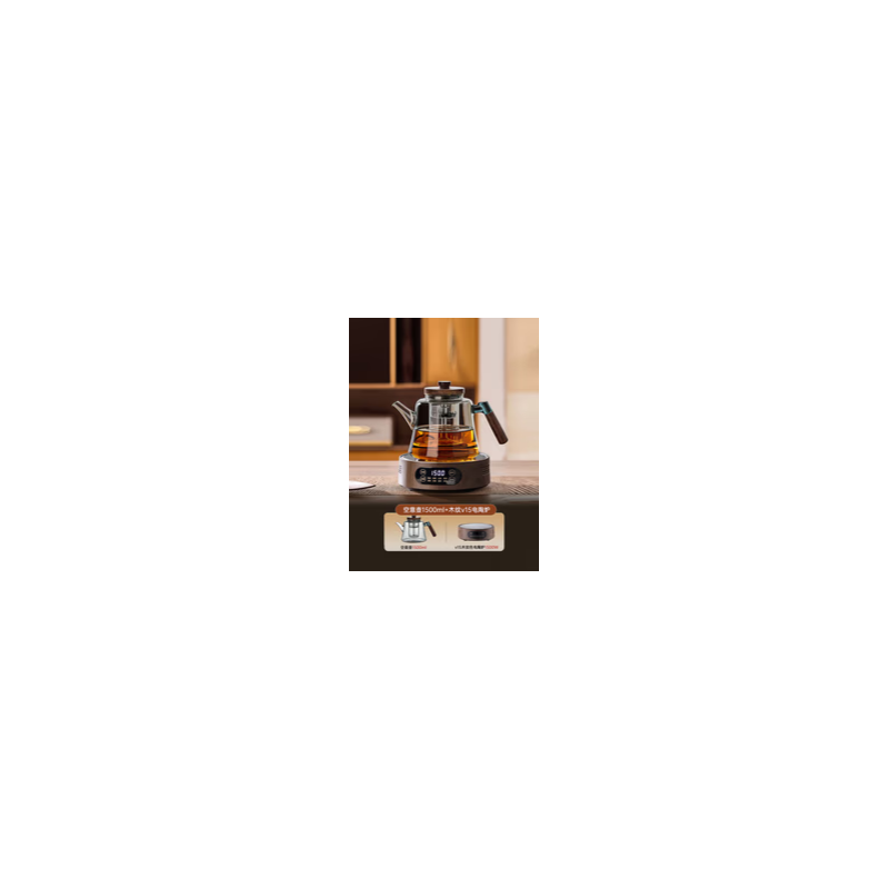 忆壶茶 一体煮茶壶围炉煮茶套装 升级1500ML轻奢黑壶1500ml+加大数显炉