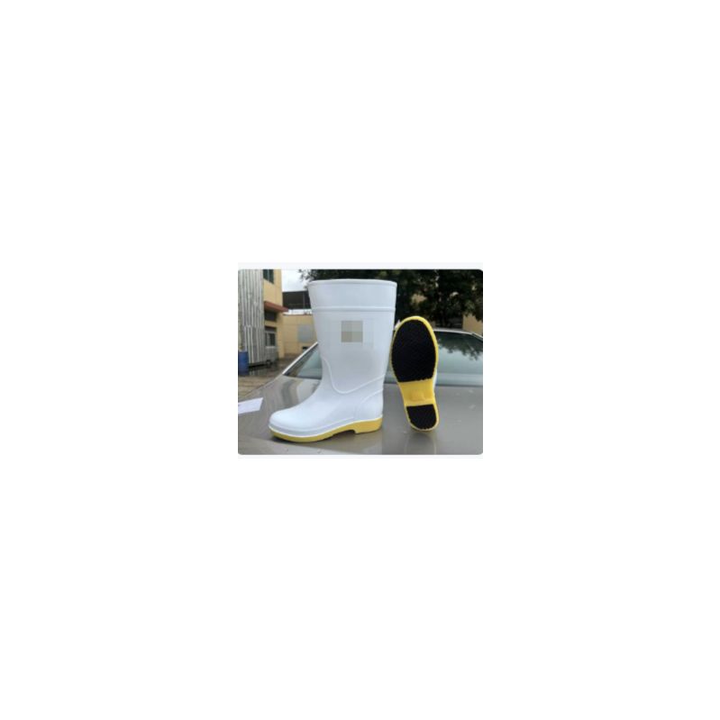 君御  808-1中筒耐油耐酸碱食品靴雨靴白色 定制款鞋底贴橡胶贴
