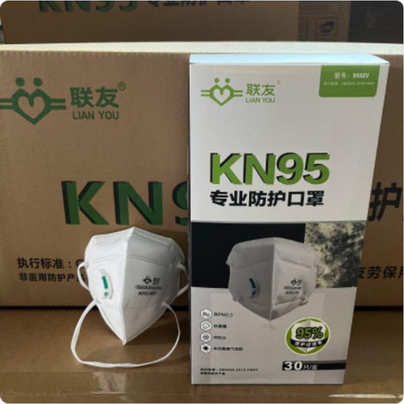 联友 9502V  折叠式防尘口罩-头戴式
