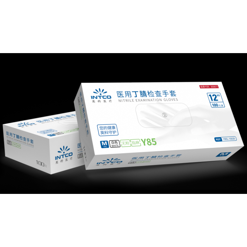 英科医疗 Y85L-1002* 一次性医用丁腈检查手套白色12英寸加长型(6.0g) N8000L-40-S - 英科医疗